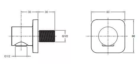 

Шланговое подключение Jacob Delafon Modulo E8463-CP