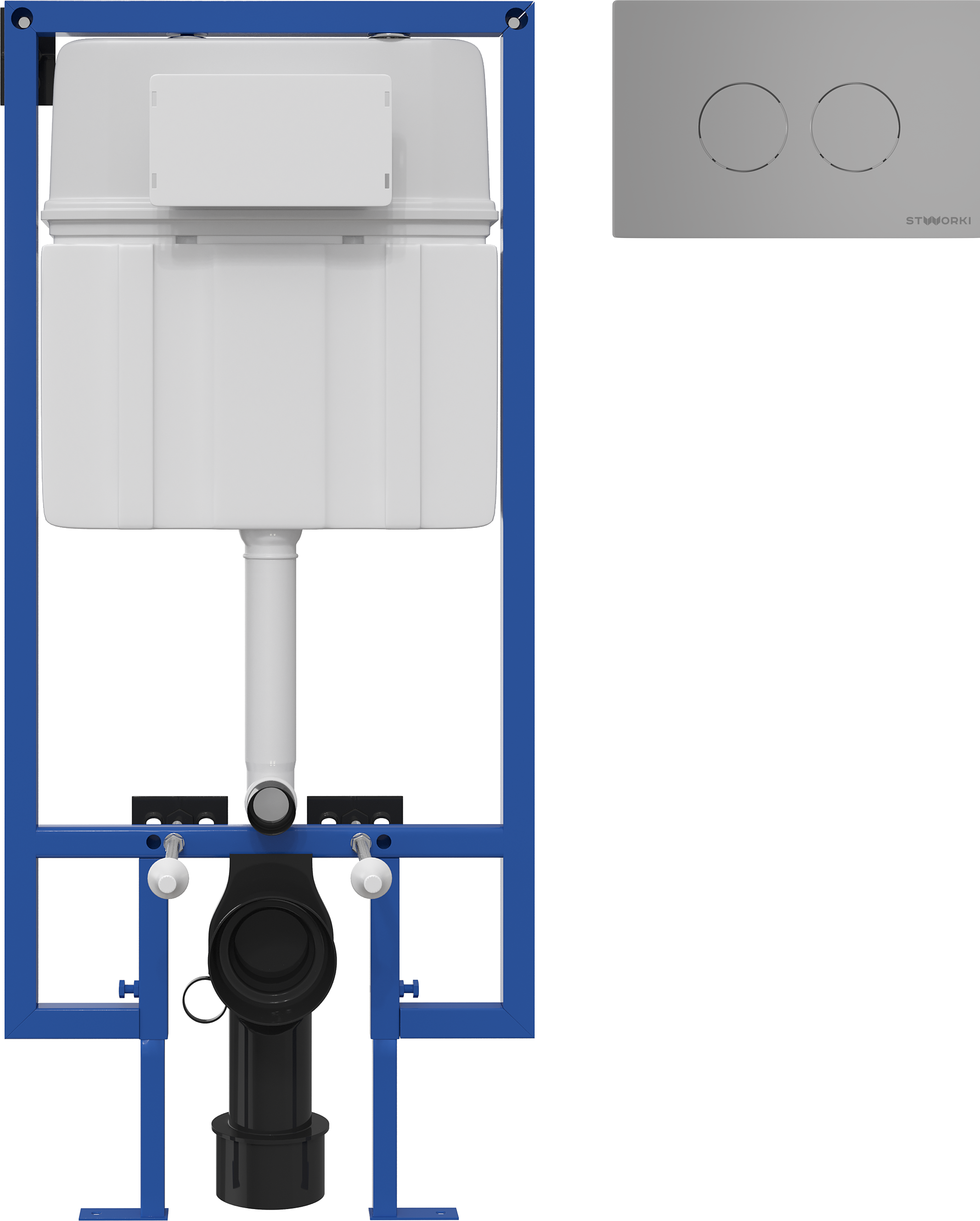 Система инсталляции для унитазов STWORKI 510163 с кнопкой смыва 500473 хром матовая