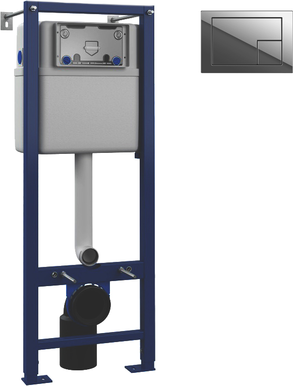 Система инсталляции для унитазов Cersanit Vector, 40 кнопка Corner хром