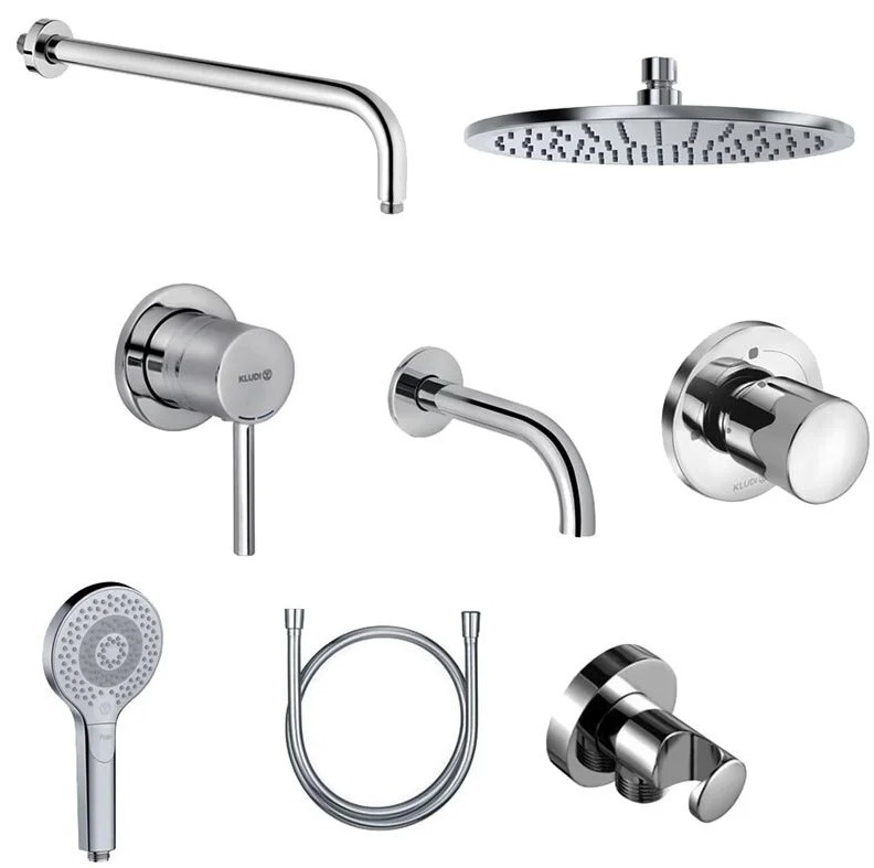 Душевой комплект Kludi Bozz 386340576 С ВНУТРЕННЕЙ ЧАСТЬЮ 10 в 1 хром 92079₽