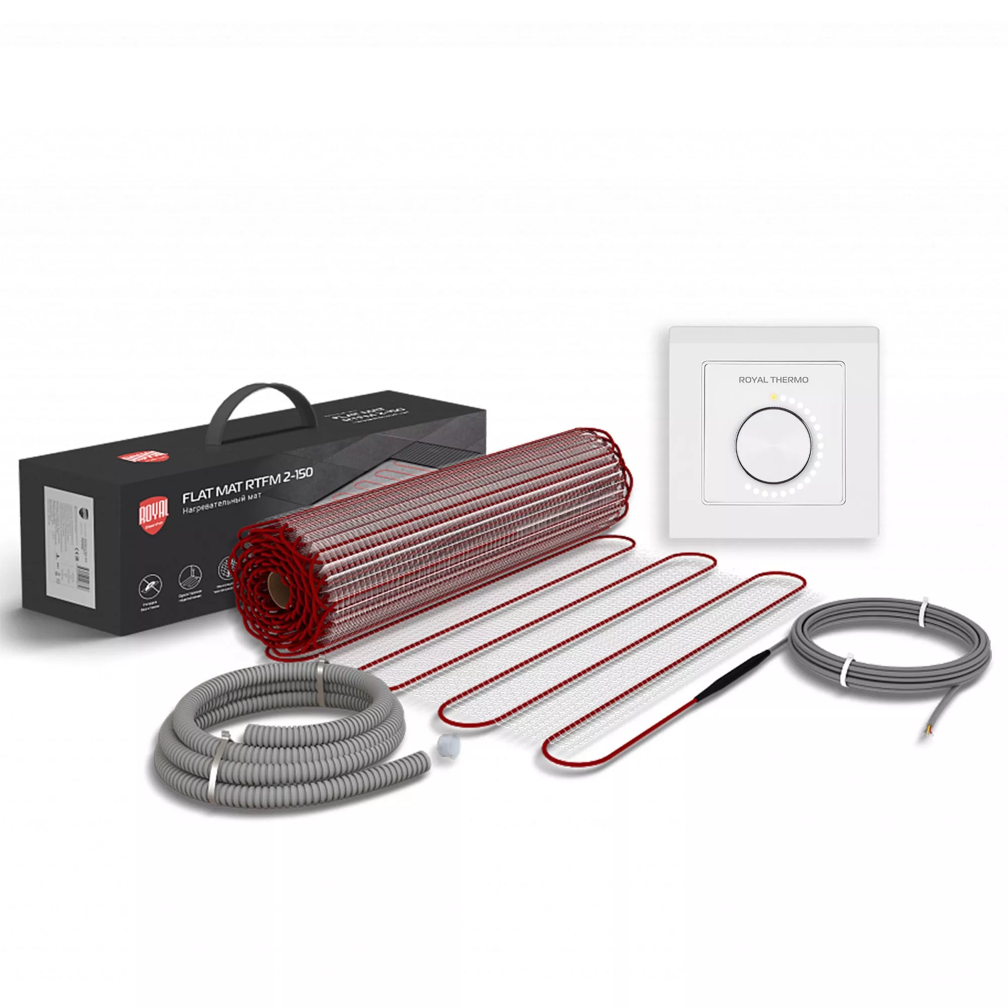 

Мат нагревательный Royal Thermo Flat Mat RTFM 2-150-12 с терморегулятором RTO-16