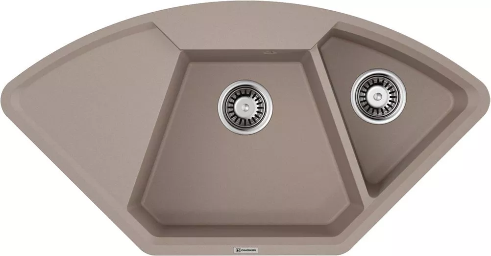 

Мойка кухонная двойная Omoikiri Yonaka 98х51 бежевый матовый
