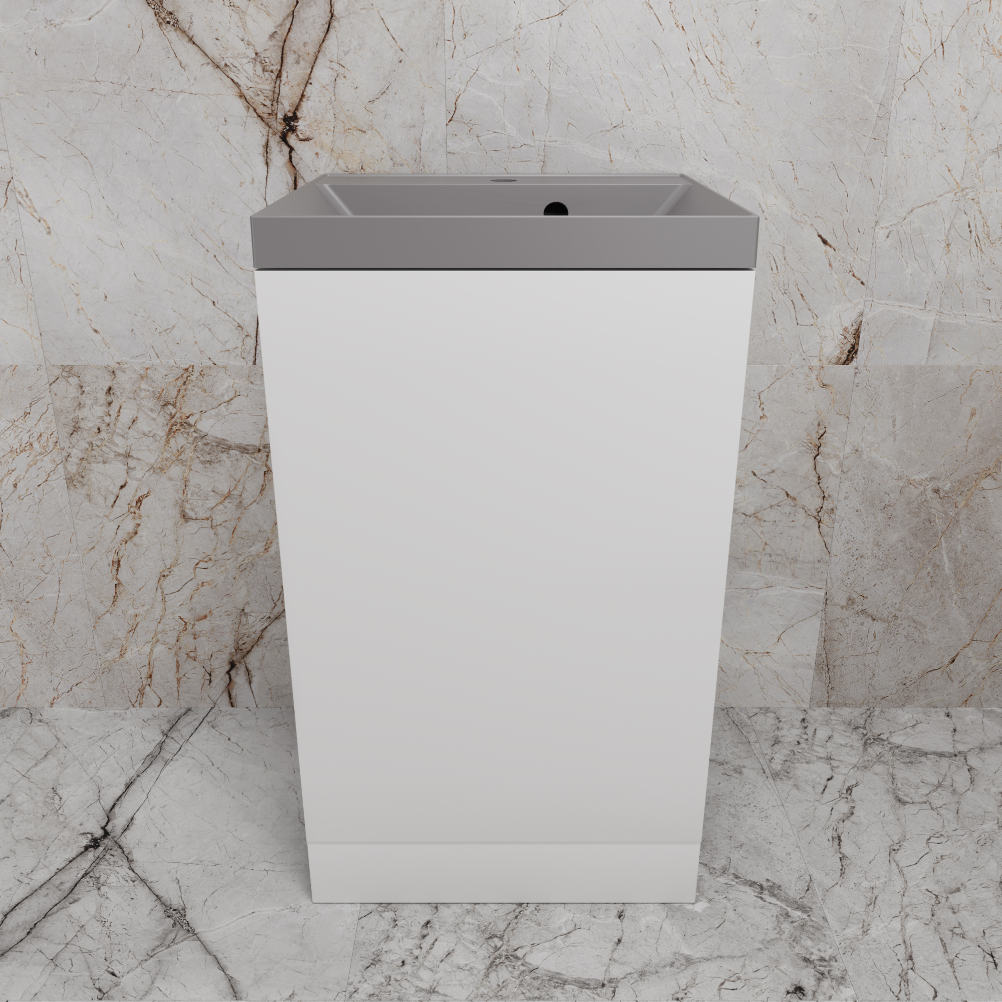 

Тумба с раковиной Style Line Моно 50 напольная, белый софт, раковина Asti 50 серый шелк