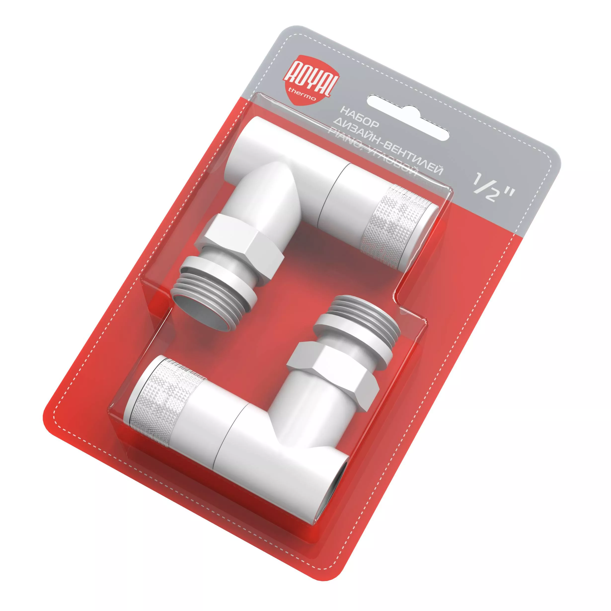 

Набор дизайн-вентилей Royal Thermo PIANO, угловой (белый) 1/2