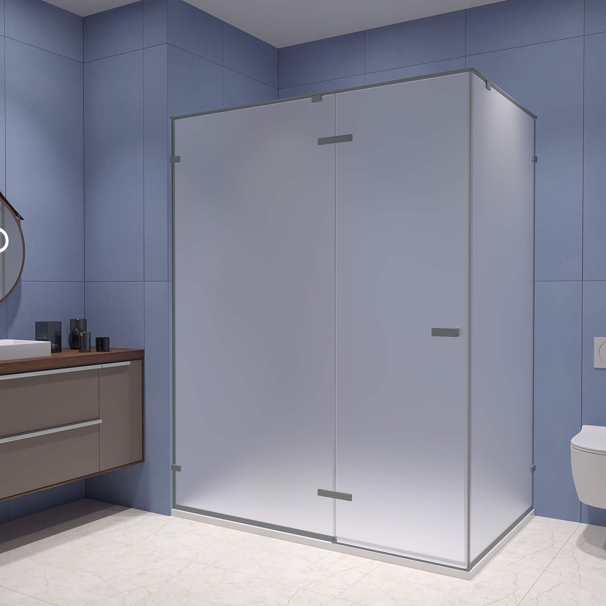 

Душевой уголок RGW Stilvoll SV-040 120х80 профиль серый, стекло матовое