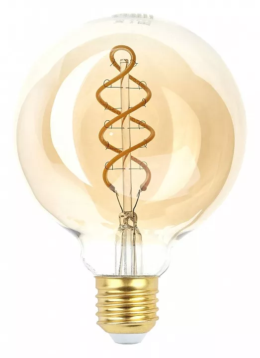 Лампа светодиодная филаментная ЭРА E27 7W 2400K прозрачная F-LED G95-7W-824-E27 spiral gold Б0047663
