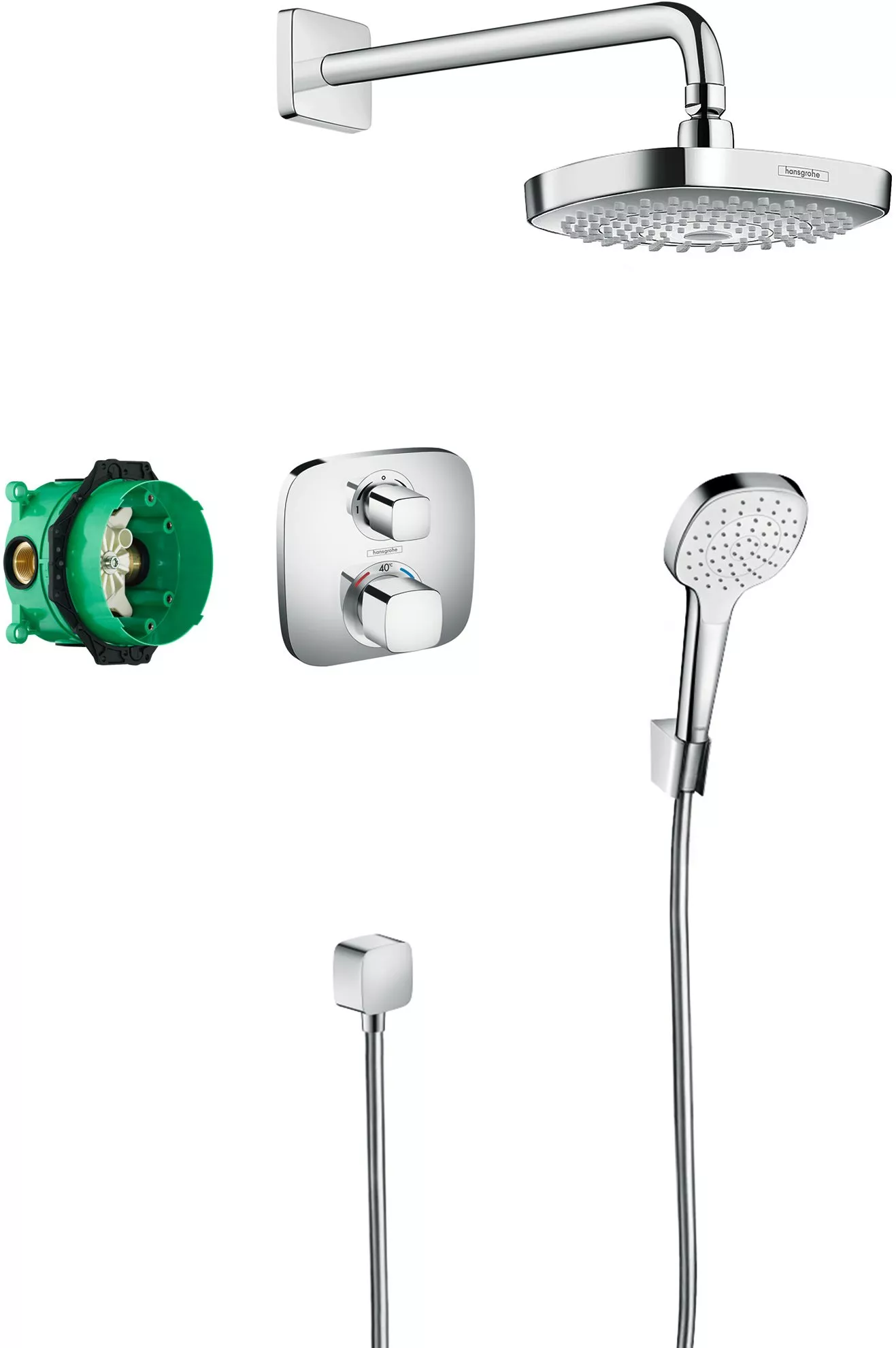 

Душевой комплект Hansgrohe Croma Select E 27294000 С ВНУТРЕННЕЙ ЧАСТЬЮ