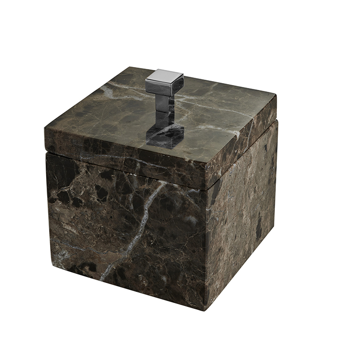 3SCPalace Marble Контейнер с крышкой настольный 115хh135х11 см мрамор Emperador Darkлатунь цвет Хром 68779₽