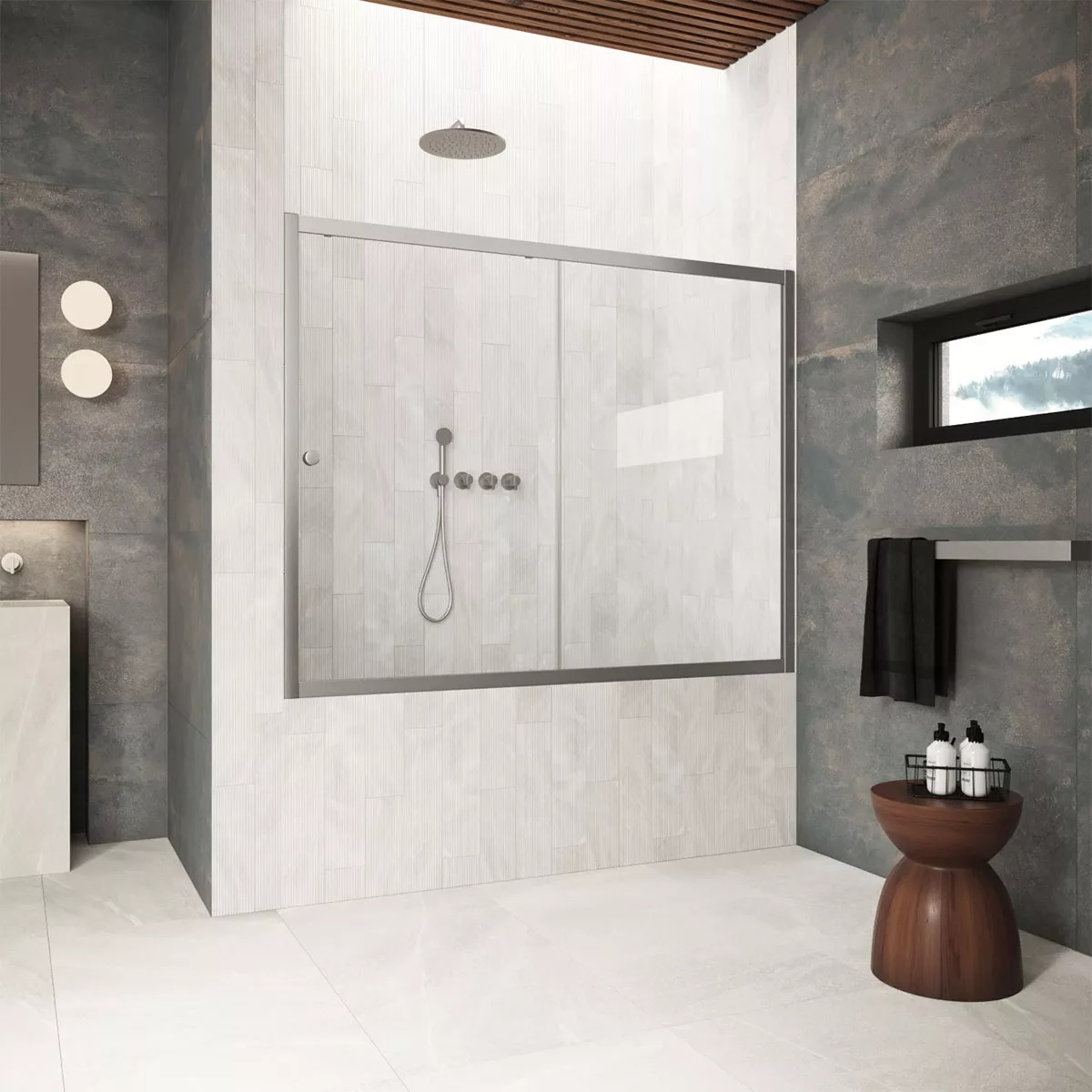 

Шторка на ванну Vegas Glass ZV Protec 180 11 01 профиль оружейная сталь, стекло прозрачное