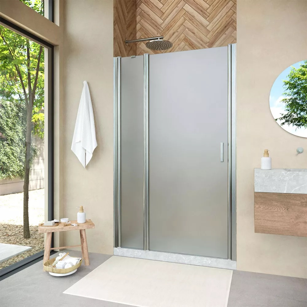 

Душевая дверь в нишу Vegas Glass EP-F-1 Novo 100 04 10 L профиль никель, стекло сатин