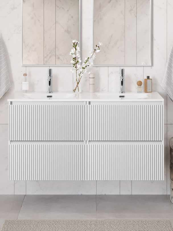 

Тумба с раковиной BelBagno Uno 120 подвесная, 4 ящика, bianco opaco, раковина CZR-8073-120-2