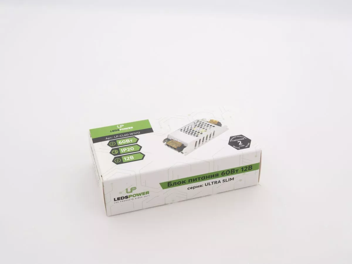 Блок питания LEDS POWER 60Вт 12В ULTRA SLIM 000824