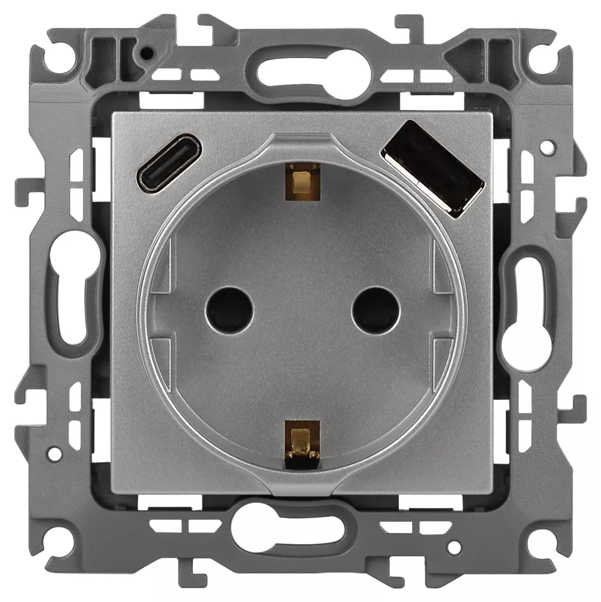 

Розетка со шторками с USB type-A+C Эра 12-4108-03 Б0067716