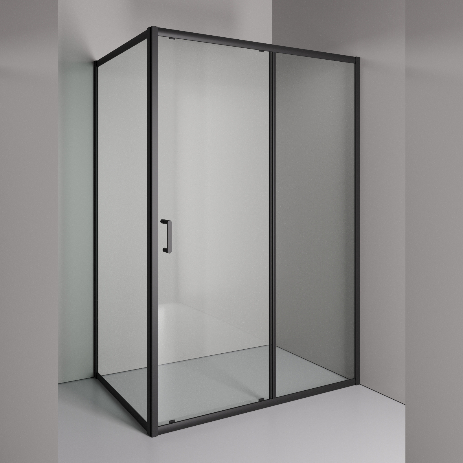 Душевой уголок Orange E23 13090TB 130х90 см стекло прозрачное профиль черный матовый 38980₽