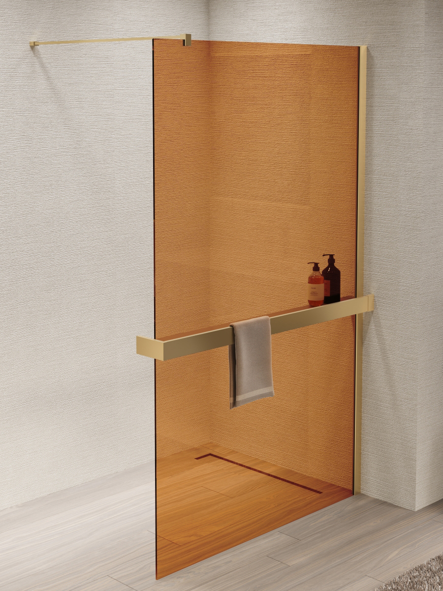 

Душевая перегородка Vincea Walk-in HR VSW-1HR100GSG 100 см, профиль матовое золото, стекло янтарь