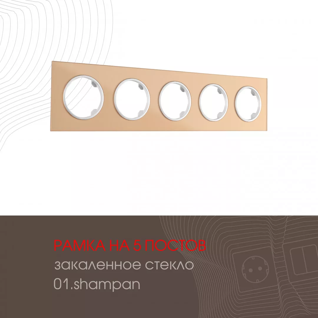

Рамка пятиместная Arte Milano 502.01-5.shampan
