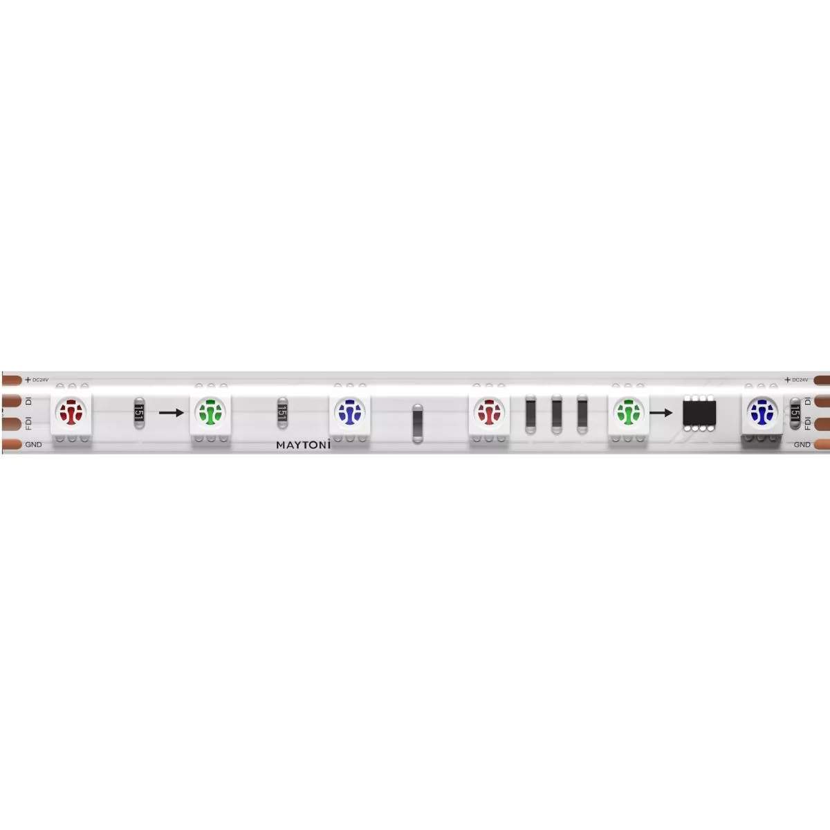 

Светодиодная лента Maytoni Led Strip 24В 5050 14,4Вт/м RGB 5м IP65 201247
