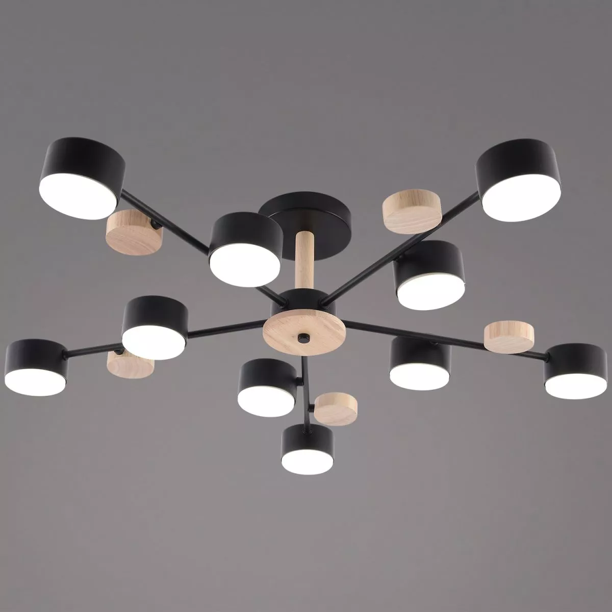 

Люстра на штанге Reluce 03758-0.3-10 BK+WOOD GX53