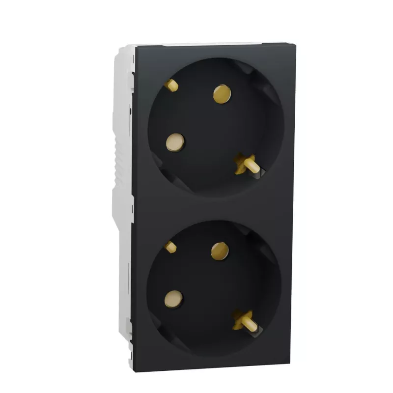 

Розетка двойная Schneider Electric Unica New Modular с/з со шторками NU306754A