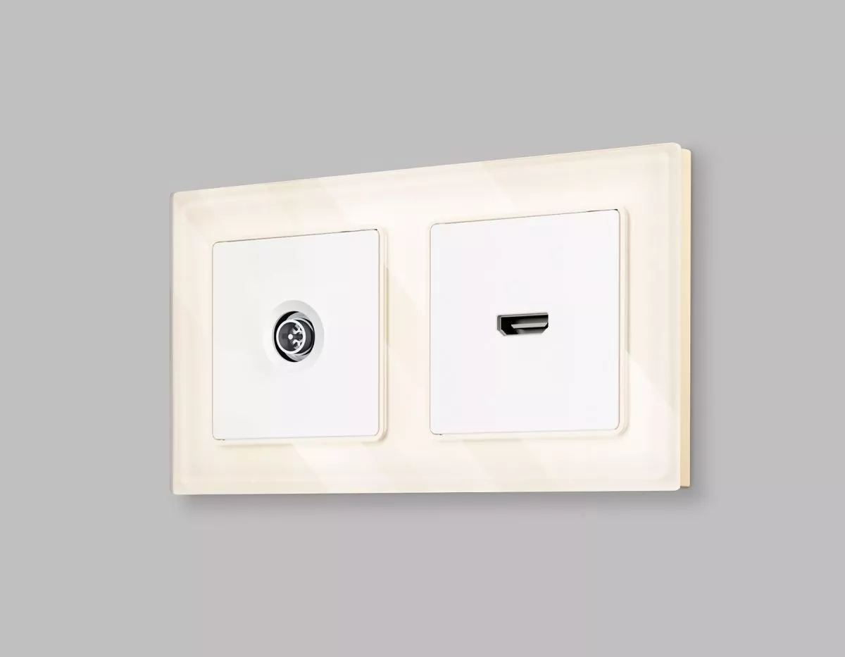 

Комплект механизма TV розетки оконечной экранированной 5-1000MHz 3dB Alfa Белый матовый Quant Ambrella Volt MA133005 (AP1330, VM199)