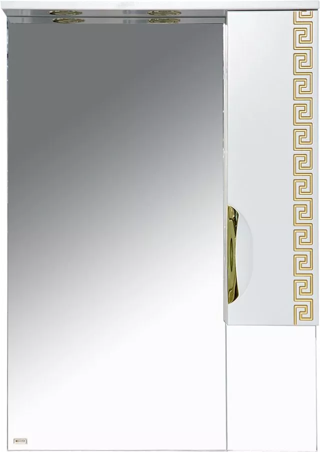 Зеркало-шкаф Misty Престиж 60 R золотая патина, размер 60, цвет белый Э-Прсж02060-013ПЗлп - фото 1