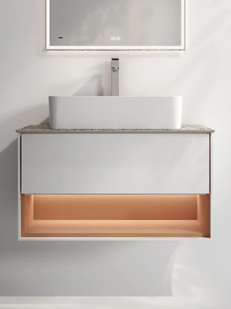 

Тумба под раковину без столешницы KERAMA MARAZZI Plaza Modern 80 подвесная, с подсветкой, матовая белая, сахара