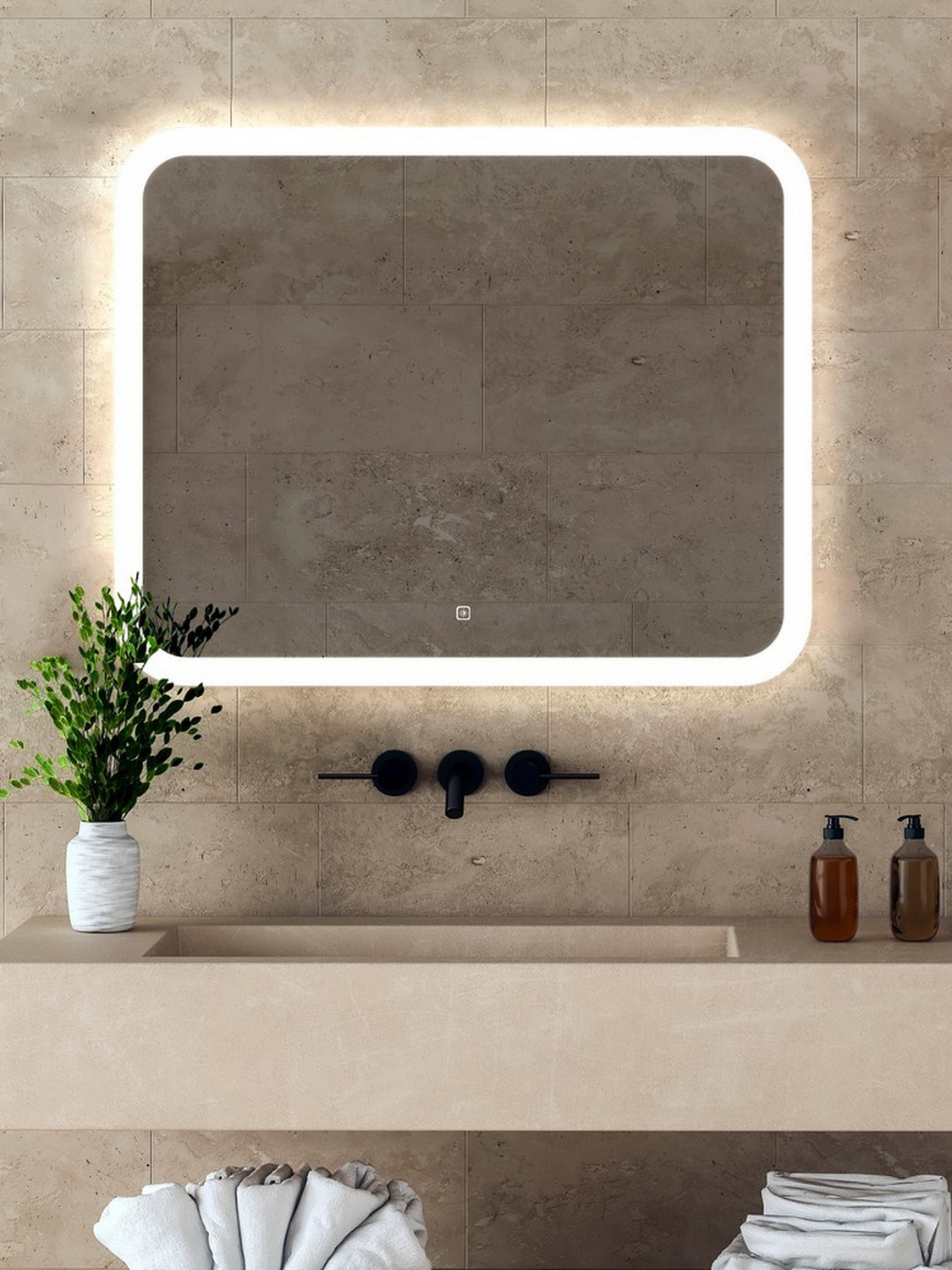 Зеркало Abber See AG6109SL-10 100х80 см с подсветкой 14900₽