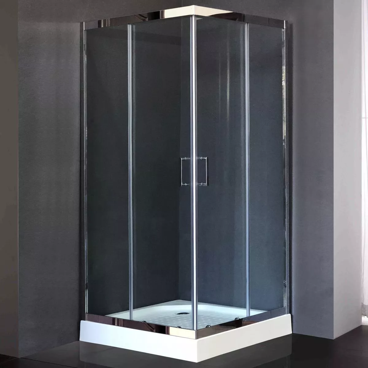 

Душевой уголок Royal Bath HPD 90х90 профиль хром стекло прозрачное