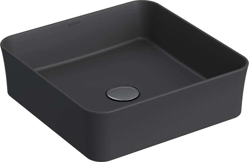 

Раковина накладная Berges Ego SL 39x39 черный матовый, антрацит