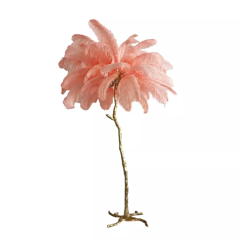 

Торшер Delight Collection Ostrich Feather BRFL5014 pink/antique brass