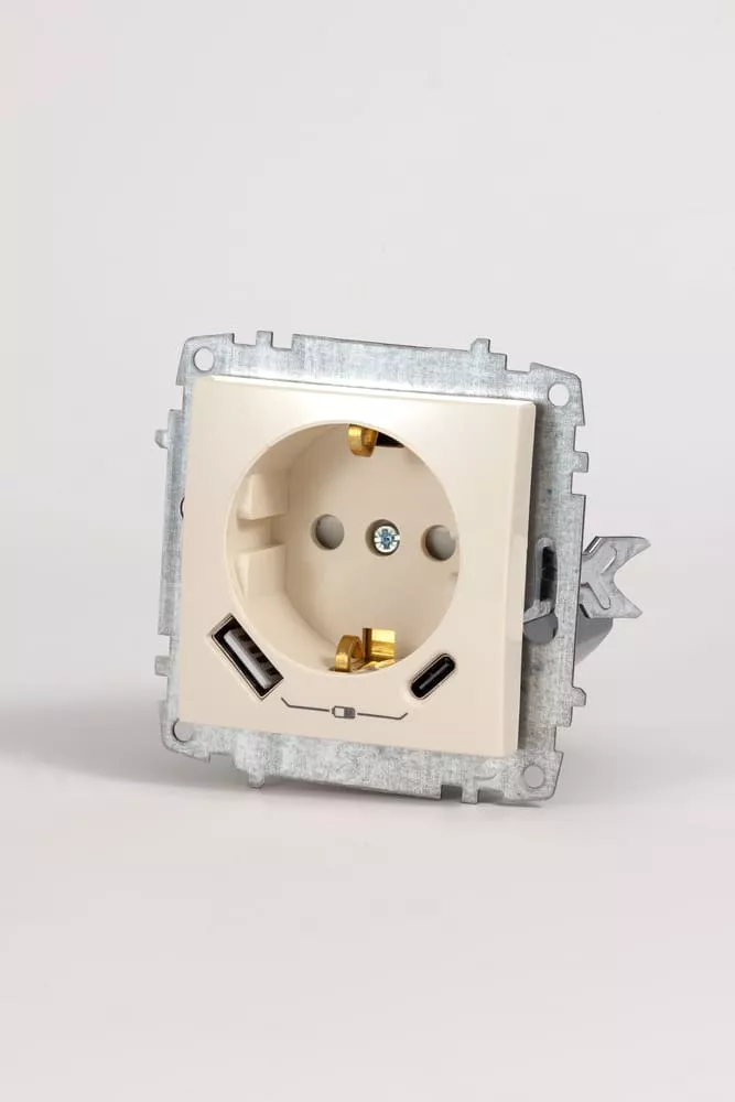 

Розетка с/з зарядка (Type C+USB) ELBI Zena Vega 609-010300-334