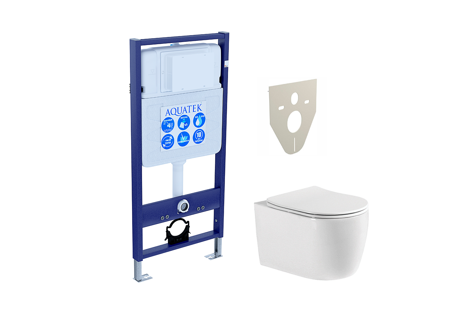 

Комплект Унитаз подвесной AQUATEK Европа New AQ1106-00 безободковый, с микролифтом + Инсталляция Standard INS-0000012
