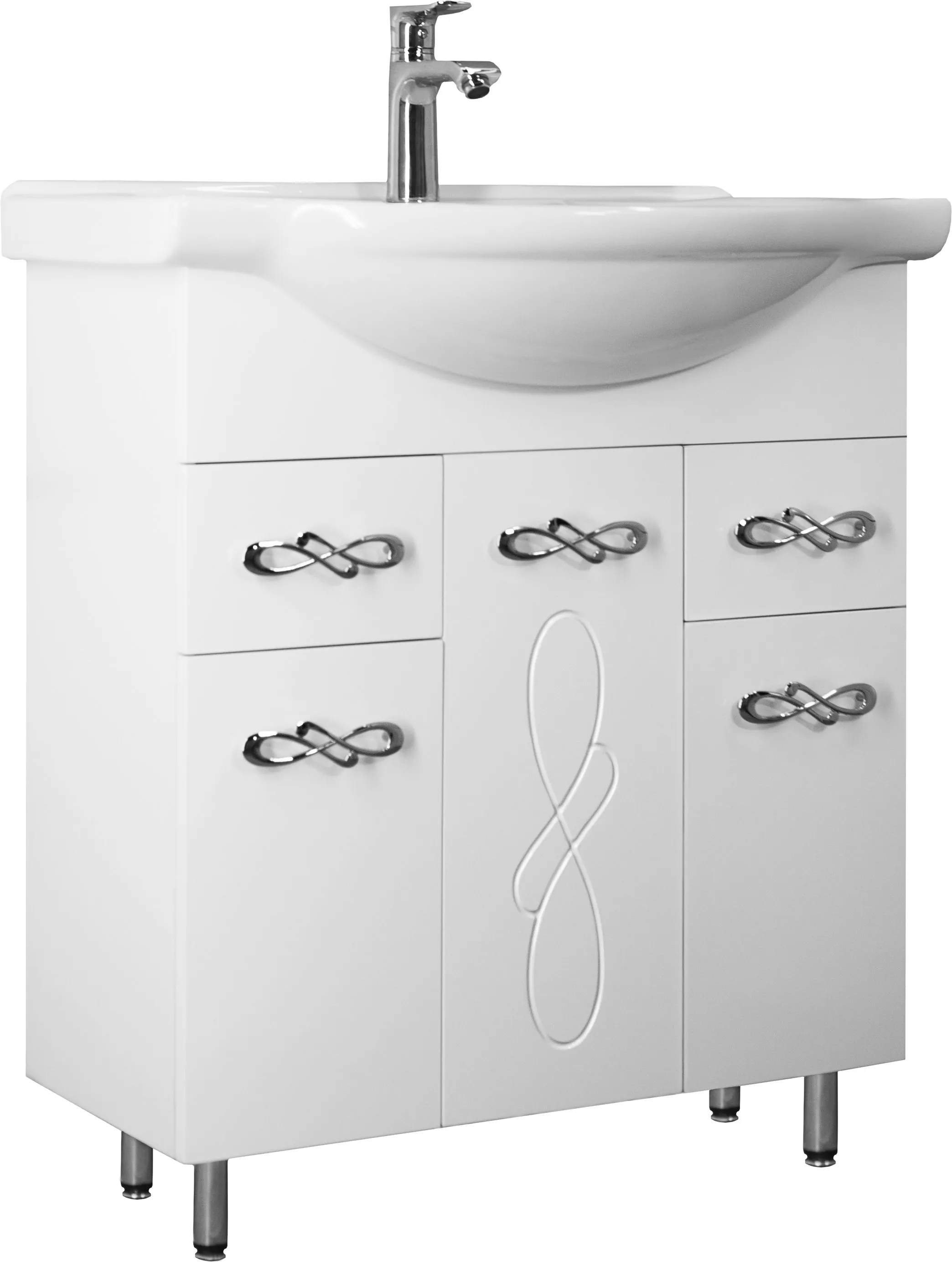 

Тумба под раковину Style Line Венеция 75 белая глянцевая