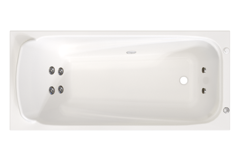 

Акриловая ванна Radomir Роза Стандарт 170x75 см, пристенная, с гидромассажем, белая, с каркасом, с экранами, со сливом-переливом