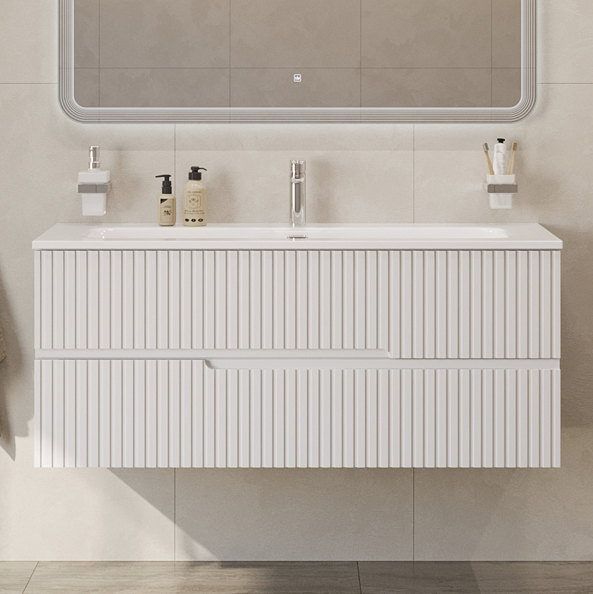 

Тумба под раковину без столешницы Cezares Duet 120 подвесная, bianco lucido