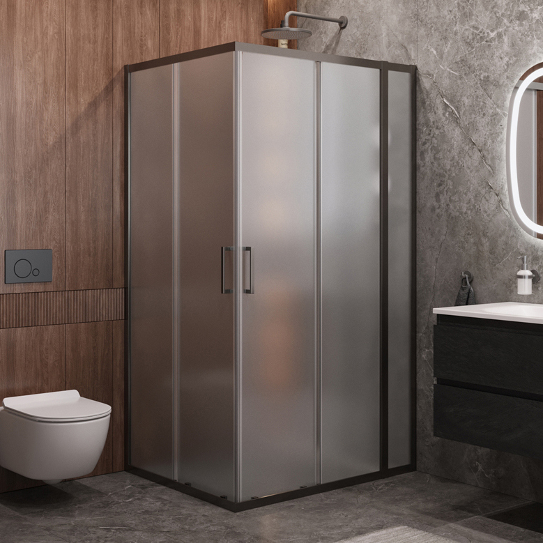 

Душевой уголок Cezares Molveno AH 21 90+20 P GM 110х90 см, профиль оружейная сталь, стекло рифленое