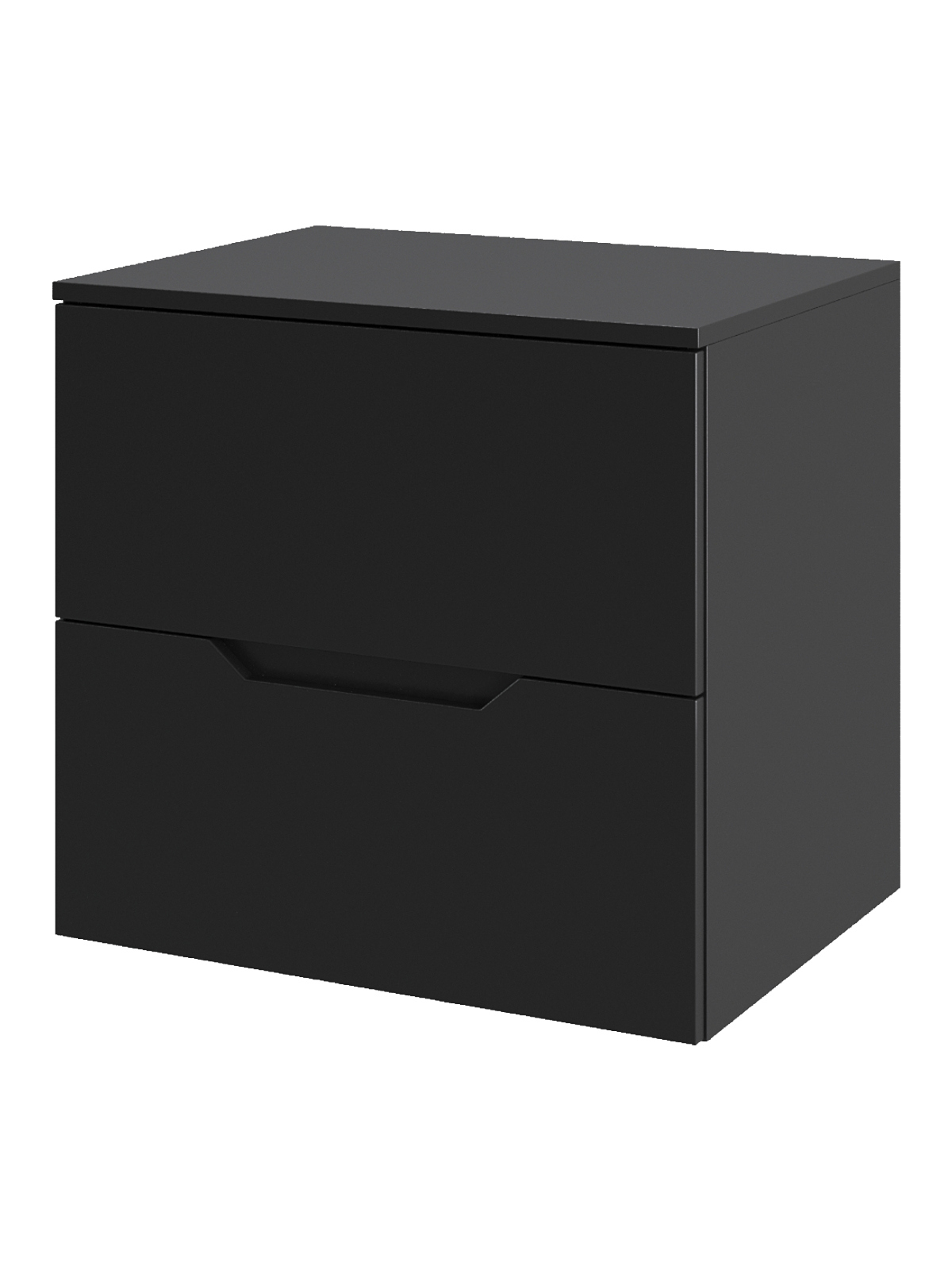 

Тумба под раковину со столешницей Orange Line 60 подвесная, 2 ящика, матовая черная