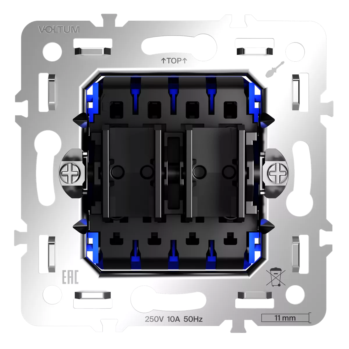 

Механизм перекрестного переключателя двухклавишного 10А Voltum S70 VLS0205M