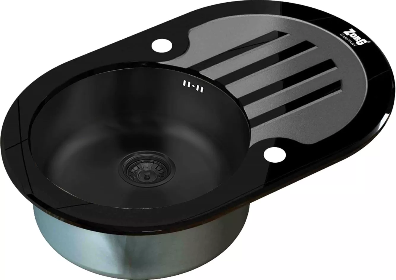 

Мойка кухонная Zorg Glass графит GL-7851-OV-BLACK-GRAFIT