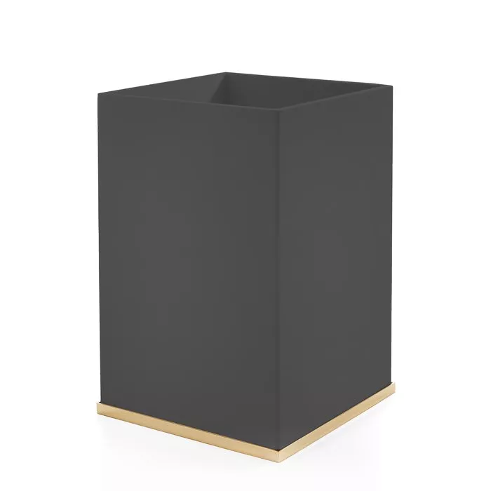3SC Mood Deluxe Black Ведро, без крышки, 20х30х20 см, цвет: чёрный матовый/золото 24к.