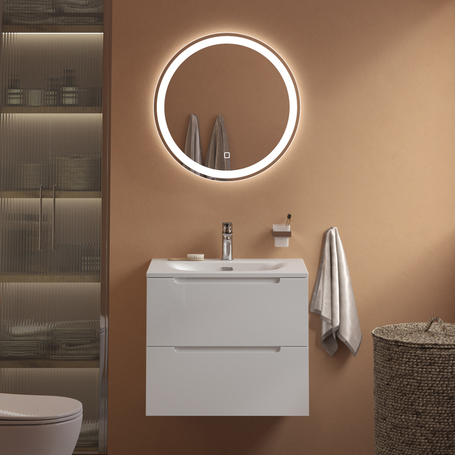 

Мебель для ванной комнаты BelBagno Etna 39 70 bianco lucido, раковина BB-8099-3-70