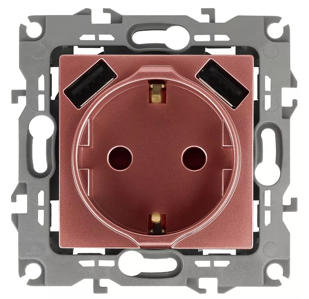 

Розетка 2P+E со шторками и 2xUSB Эра 12-4109-14 Б0047848