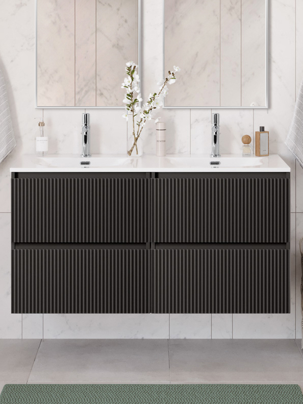 

Тумба с раковиной BelBagno Uno 120 подвесная, 4 ящика, матовая темно-серая, раковина CZR-8073-120-2