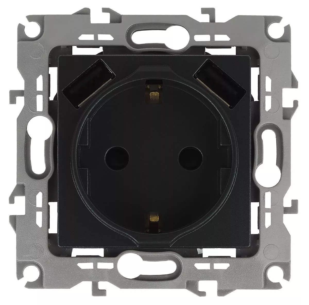 

Розетка 2P+E со шторками и 2xUSB Эра 14-4109-05 Б0047871