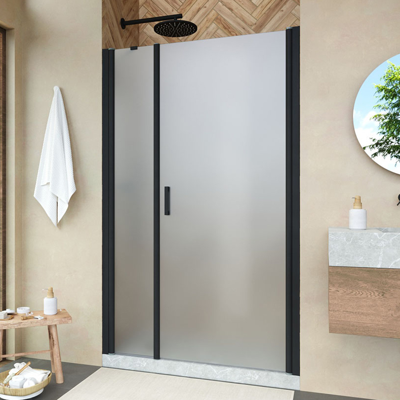 

Душевая дверь в нишу Vegas Glass EP-F-2 Novo 180 02М 10 R профиль черный матовый, стекло сатин