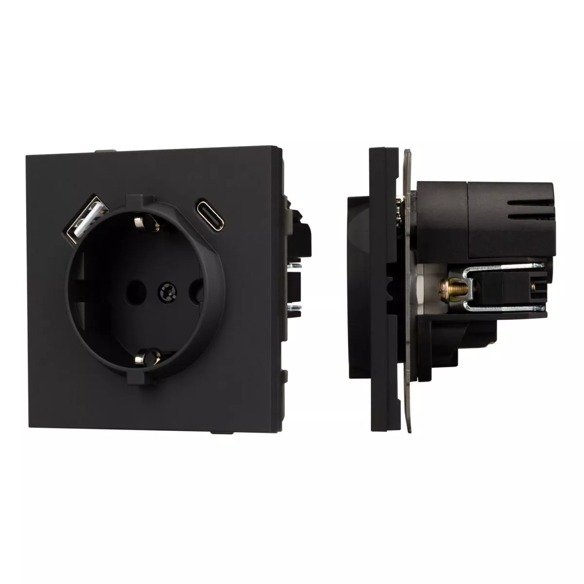 

Механизм розетки с USB зарядкой Arlight SCT-TENDO-MUAC-SFPL-BK (230V, 16A) 054607