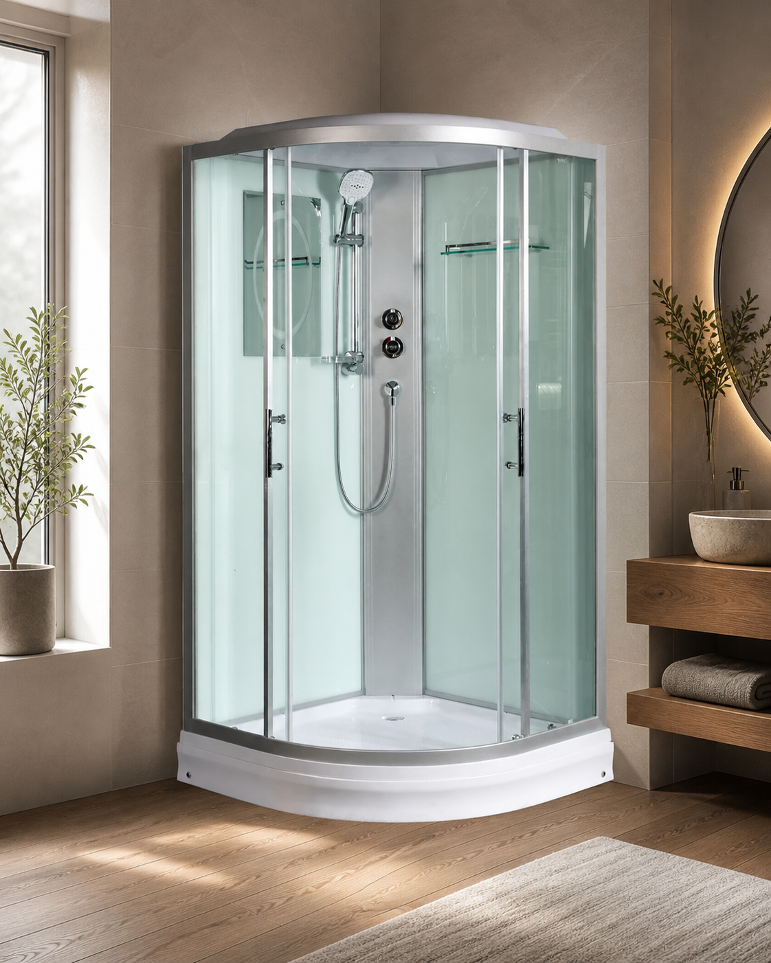 Душевая кабина WeltWasser WW500 Werra 802 80x80 10000003225 профиль хром, стекло прозрачное