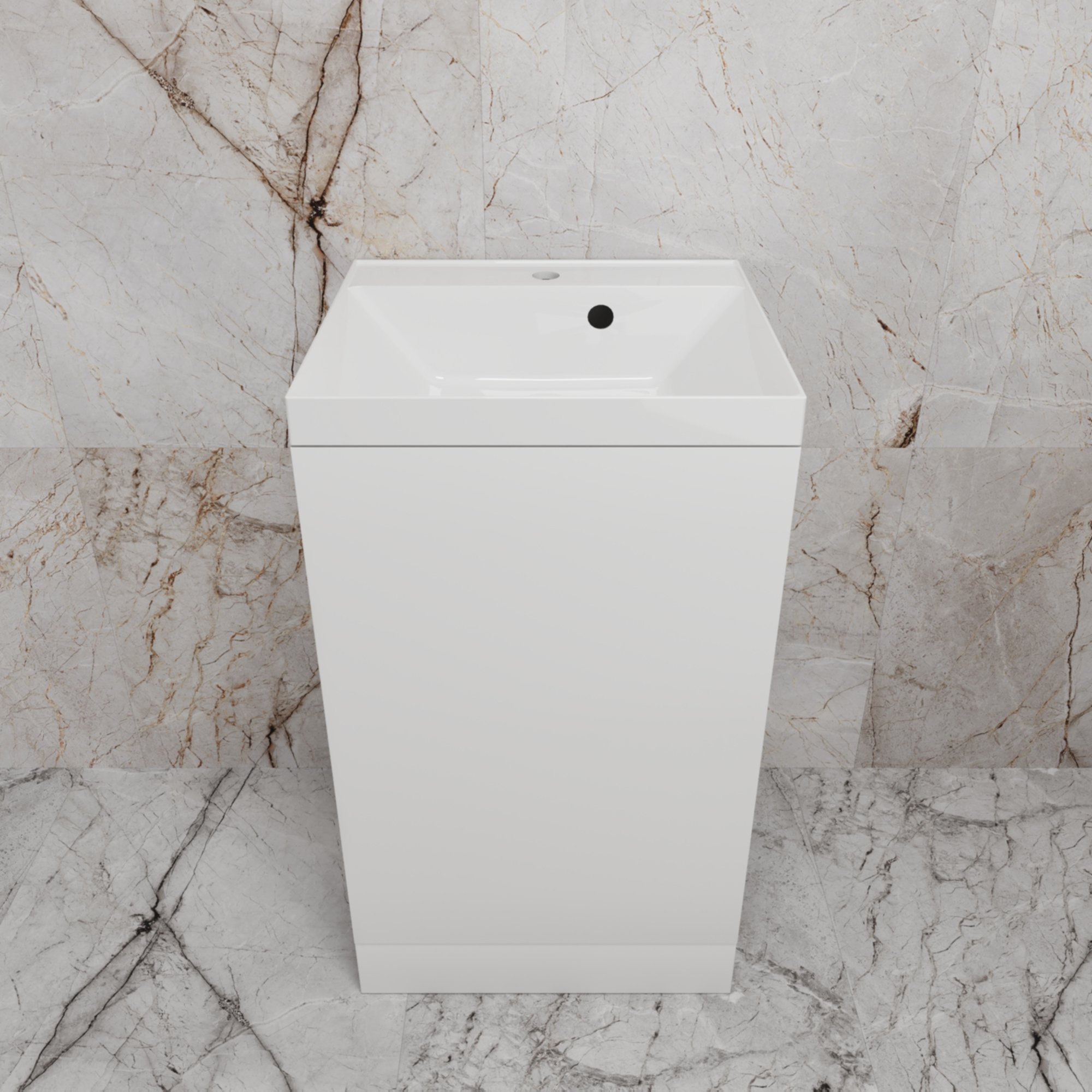 

Тумба под раковину без столешницы Style Line Моно 50 напольная, белый софт