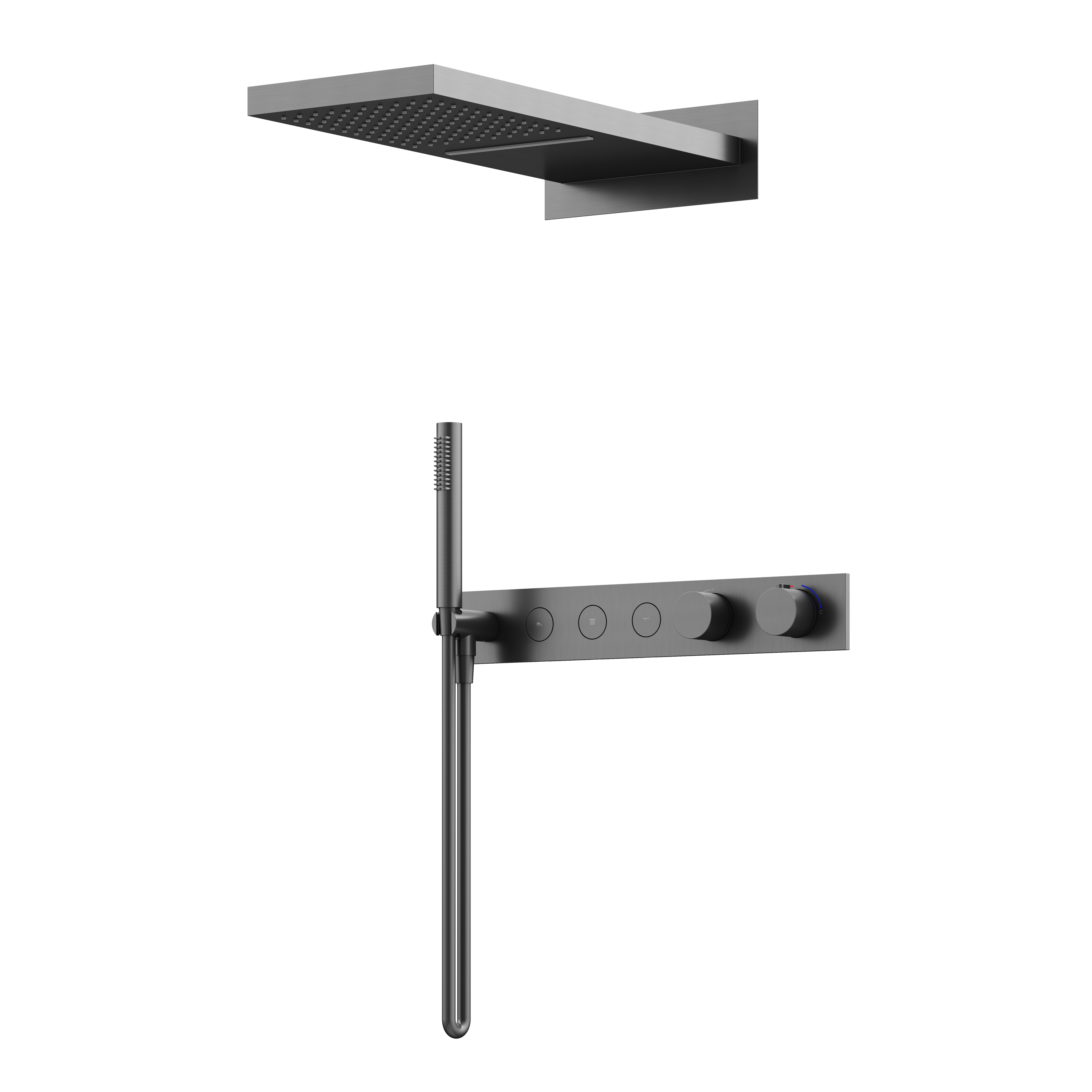 

Душевой комплект Sancos Linn SC9023GG С ВНУТРЕННЕЙ ЧАСТЬЮ, вороненая сталь