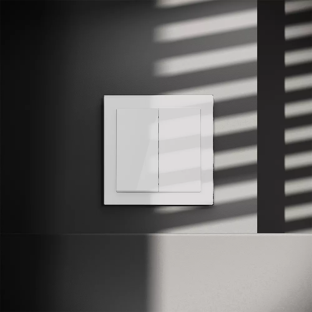 

Перекрестный переключатель встраиваемый Voltum S70 двухклавишный 10А, (белый глянцевый) VLS020501